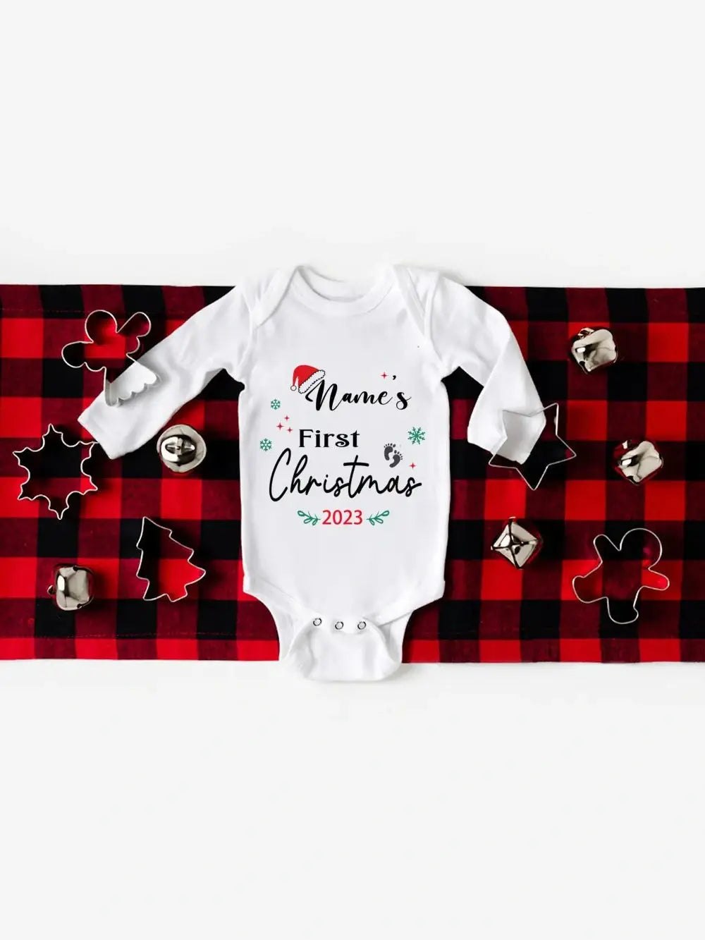 Baby First Christmas Bodysuits Personalized