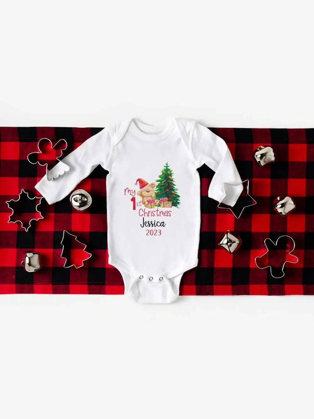 Baby First Christmas Bodysuits Personalized