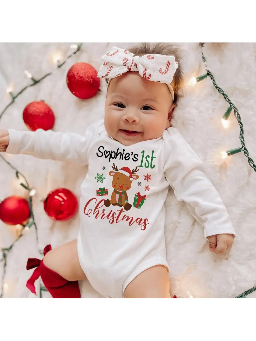 Baby First Christmas Bodysuits Personalized