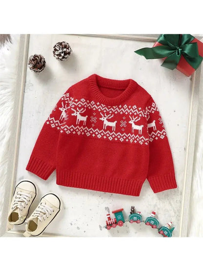 Baby Knitted Sweater Christmas Santa/Elk Print