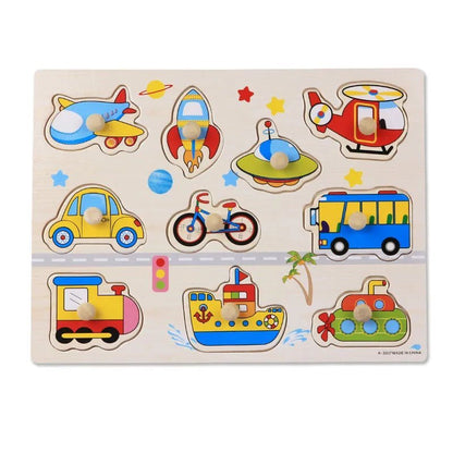 Baby Toys Montessori wooden Puzzle/Hand Grab Board Set