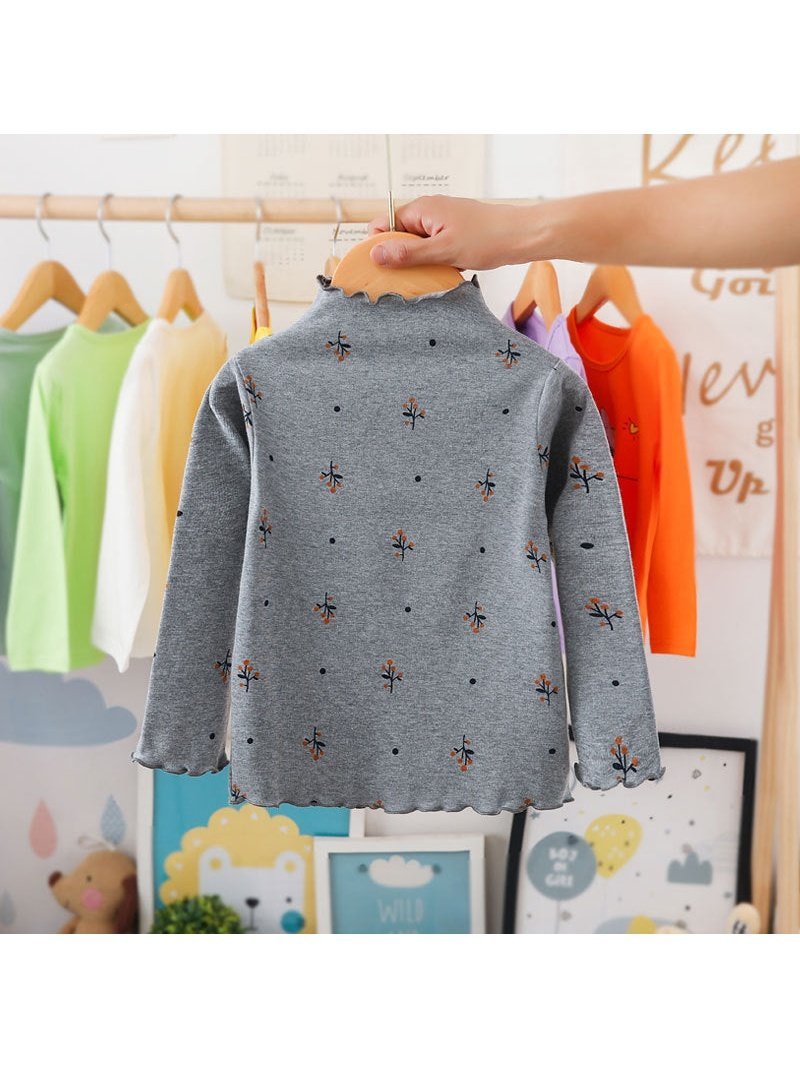 Girls Turtleneck Long-Sleeved Tops