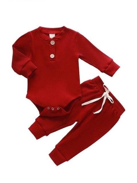 Infant Newborn Baby Girls Boys Spring Autumn Ribbed Solid