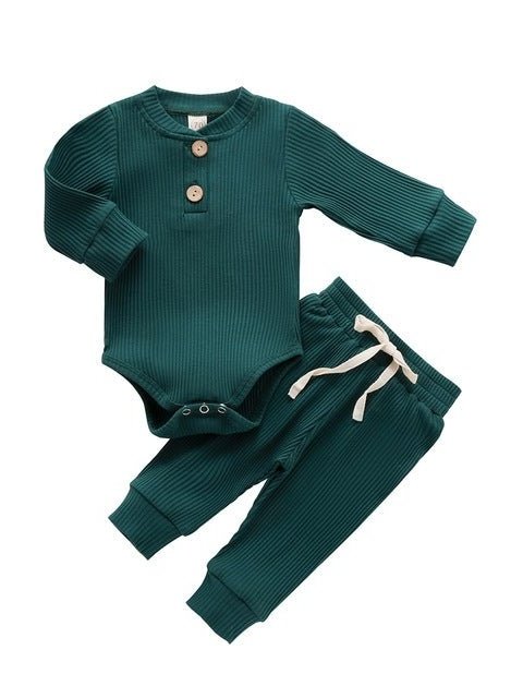 Infant Newborn Baby Girls Boys Spring Autumn Ribbed Solid