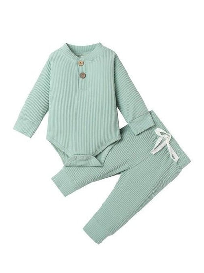 Infant Newborn Baby Girls Boys Spring Autumn Ribbed Solid