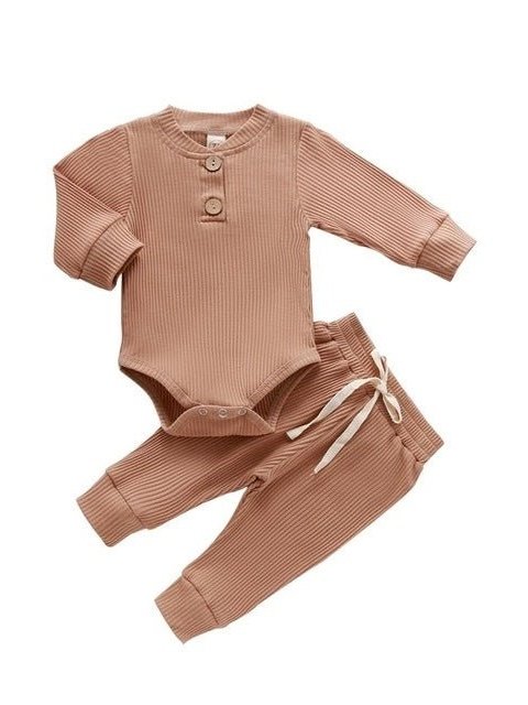 Infant Newborn Baby Girls Boys Spring Autumn Ribbed Solid