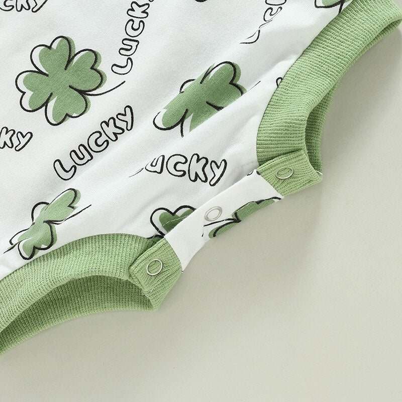 Long Sleeve St. Patrick's Day Infant onsies with Shamrocks