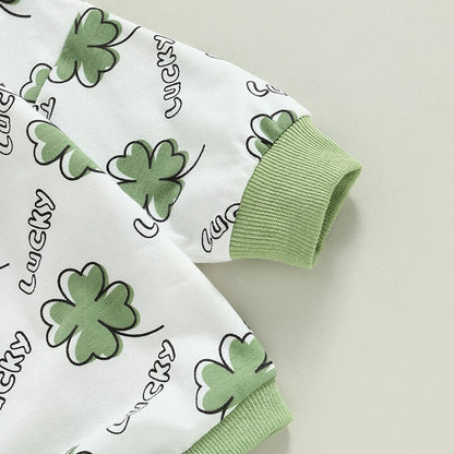 Long Sleeve St. Patrick's Day Infant onsies with Shamrocks