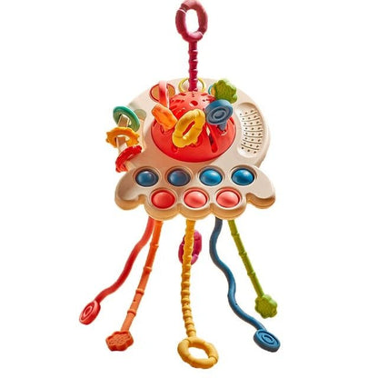 Montessori Pull String Sensory Toys Teething Activity Toy