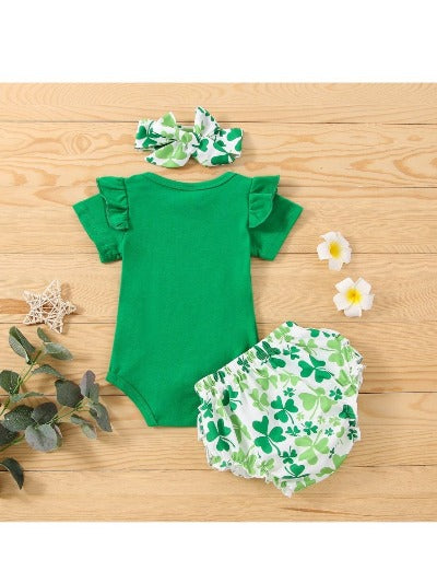 My First St Patrick's Day Baby Girl Outfit Bow