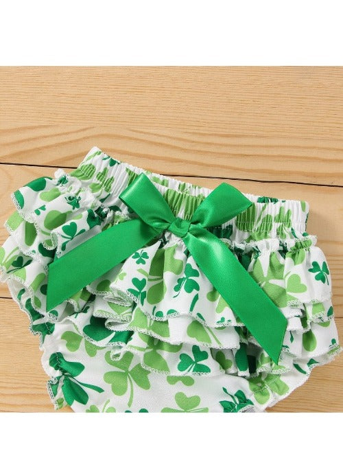 My First St Patrick's Day Baby Girl Outfit Bow