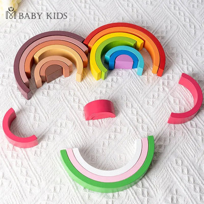 New Kids Montessori Arch Bridge Rainbow Building Blocks