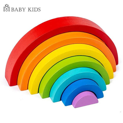 New Kids Montessori Arch Bridge Rainbow Building Blocks