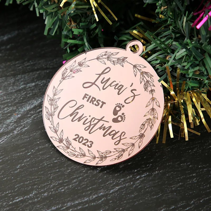 Personalized Baby's First Christmas Tree Ornament