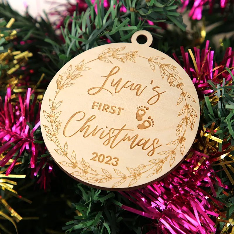 Personalized Baby's First Christmas Tree Ornament