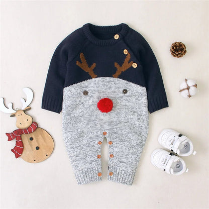 Reindeer Full piece Romper Knitted CHRISTMAS