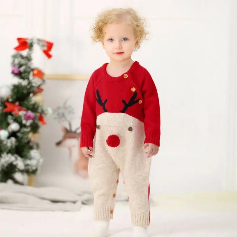 Reindeer Full piece Romper Knitted CHRISTMAS