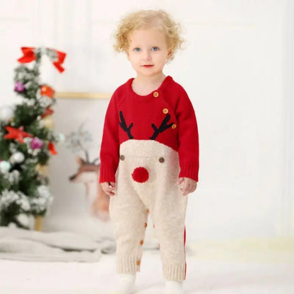 Reindeer Full piece Romper Knitted CHRISTMAS