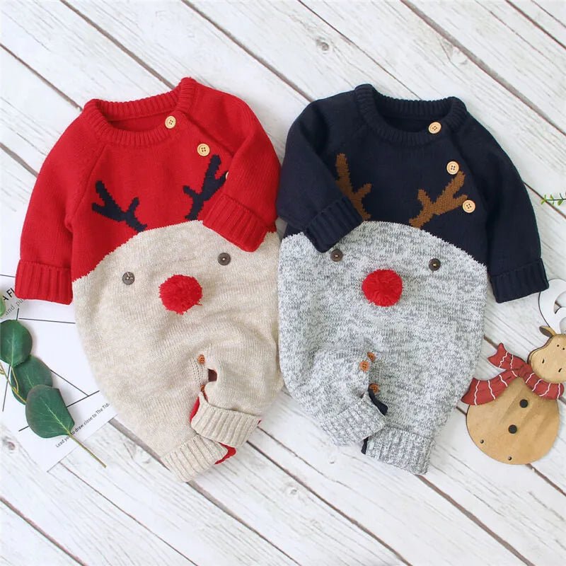 Reindeer Full piece Romper Knitted CHRISTMAS