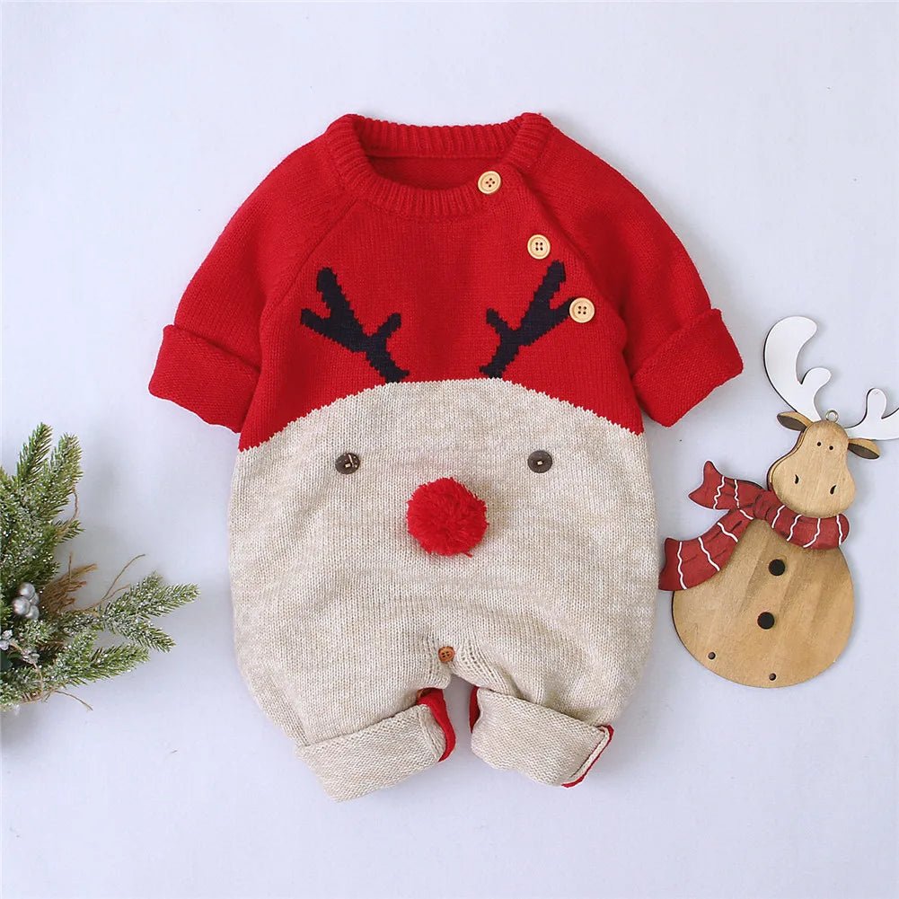 Reindeer Full piece Romper Knitted CHRISTMAS