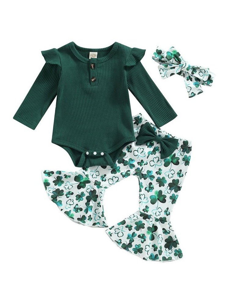 St Patricks Day 3Pcs Baby Girl Clothes