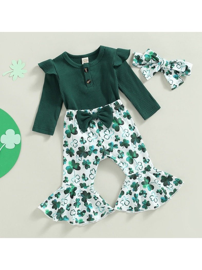 St Patricks Day 3Pcs Baby Girl Clothes