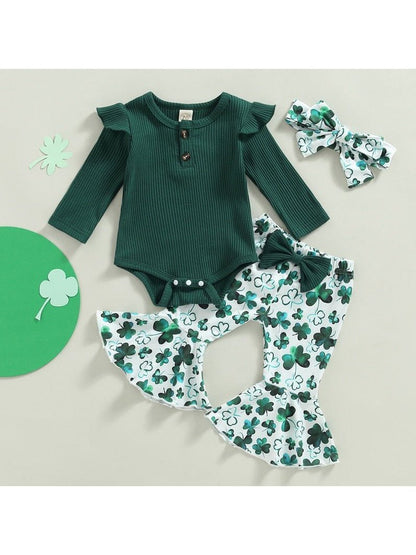 St Patricks Day 3Pcs Baby Girl Clothes